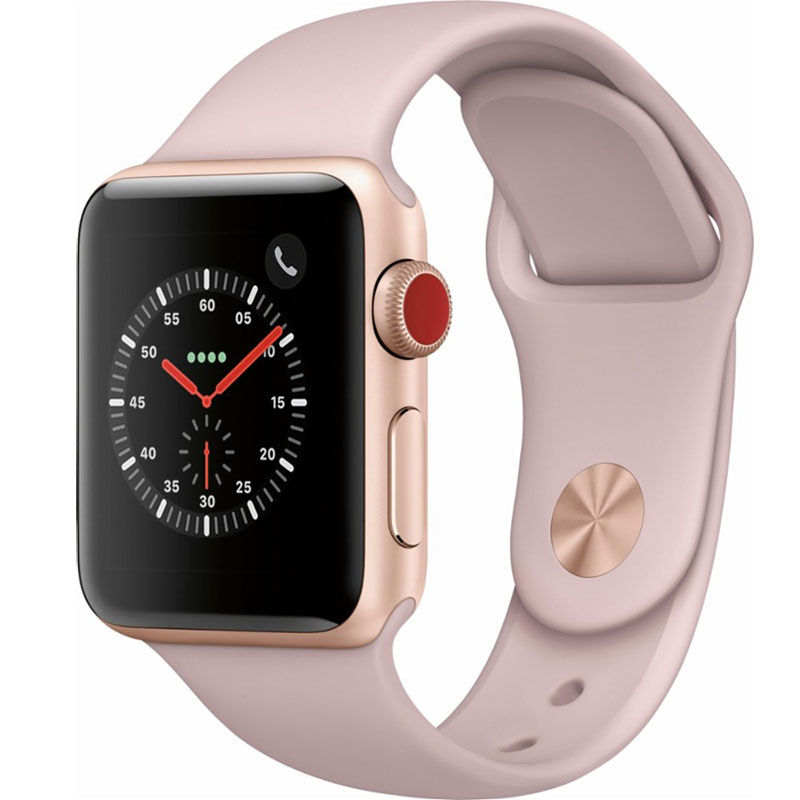 apple watch series 4 gold aluminum pink sand sport band