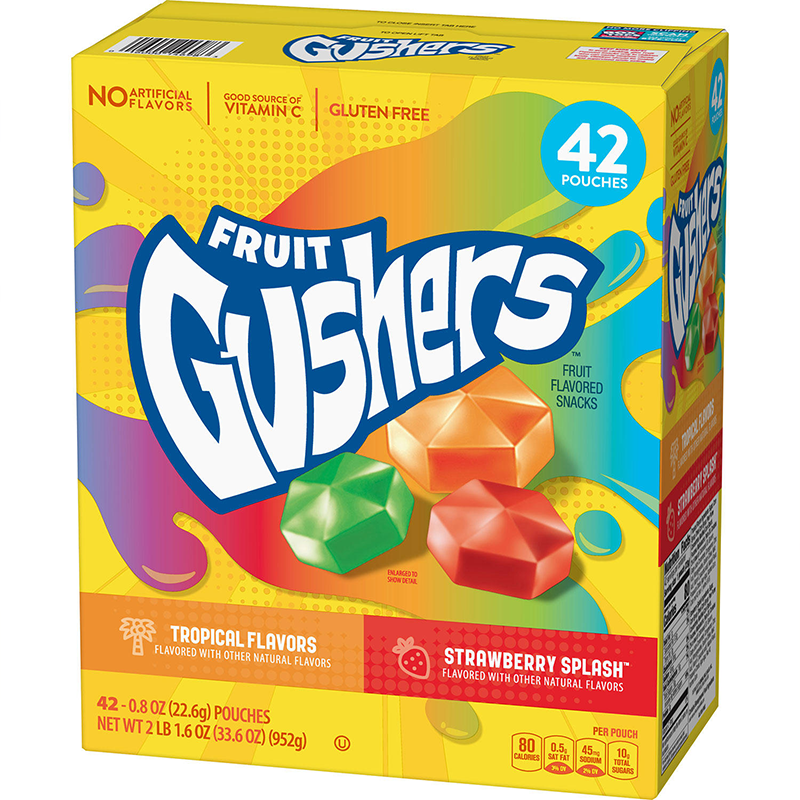 Fruit Gushers Fruit Flavored Snacks, 0.8 Oz, Assorted Flavors, Box Of