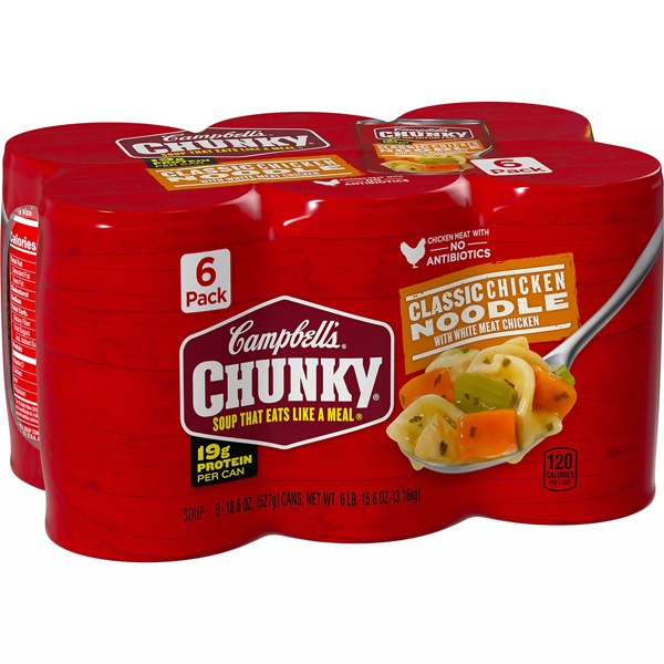 Campbells Chunky Classic Chicken Noodle Soup 186 Oz 6 Pk