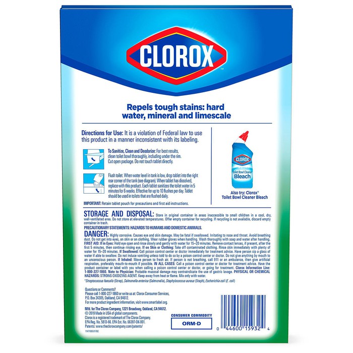 Clorox Automatic Toilet Bowl Cleaner Tablets with Bleach 6-Pack ...