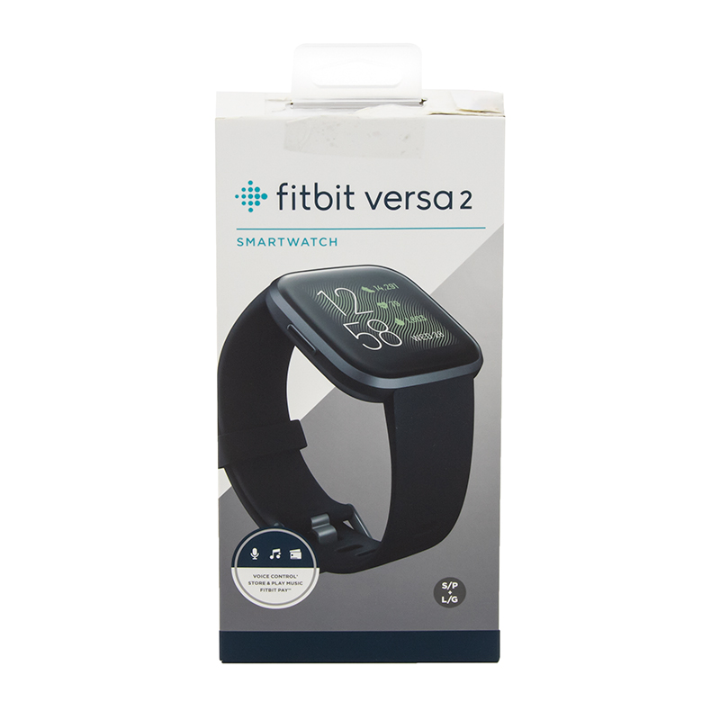 fitbit versa 2 carbon aluminum pebble