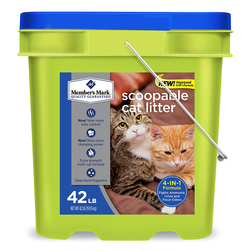 Member's Mark 4in1 Formula Scoopable Cat Litter, 42 lbs. 78742136806