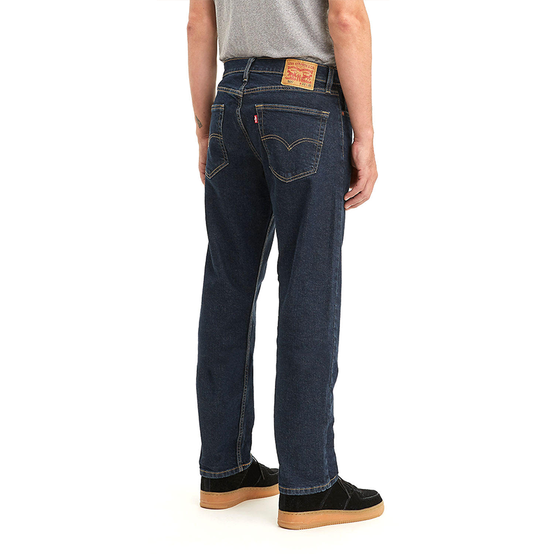 Levi's Men's 505 Dark Wash Regular Fit Straight Leg Stretch Jeans