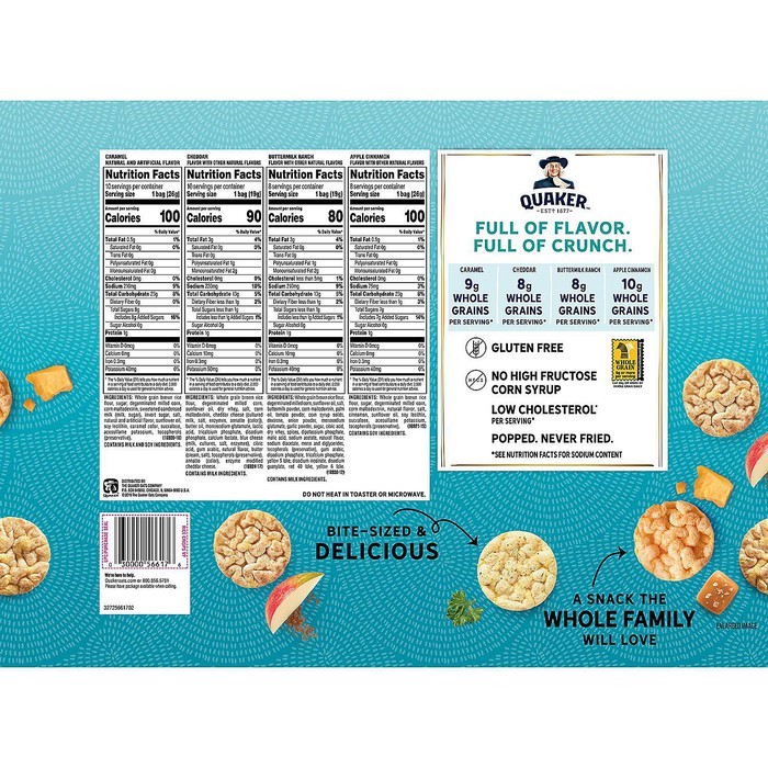 Quaker Rice Crisps 36-Count Variety Pack Caramel + Cheddar + Ranch ...