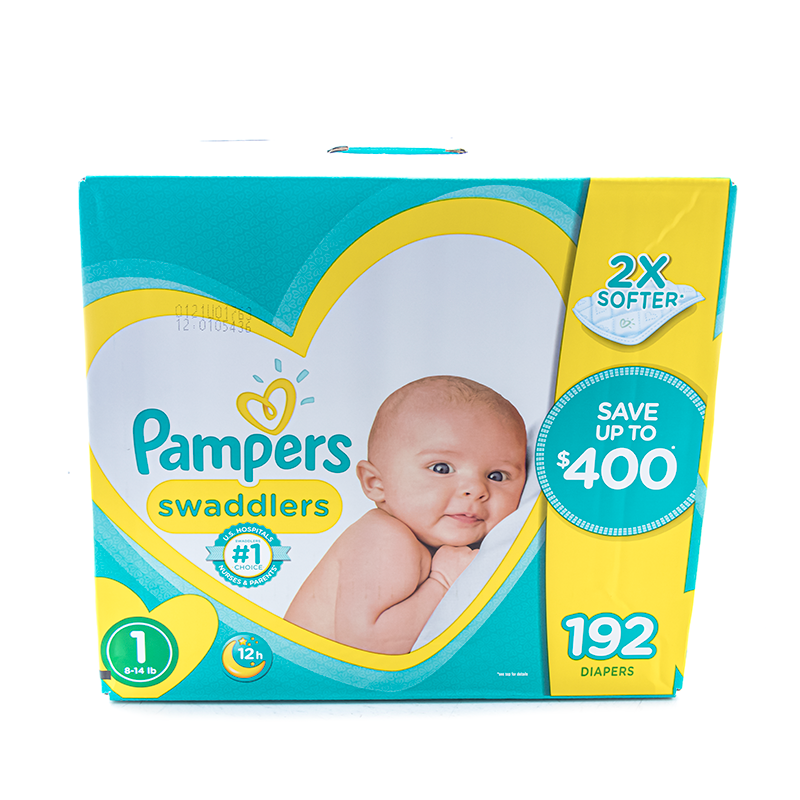 192 pampers swaddlers size 1