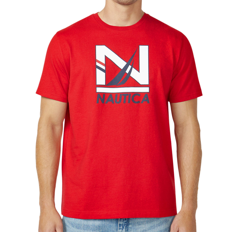 Nautica Short Sleeve Graphic T-Shirt - Size: Large - Color: Red | eBay