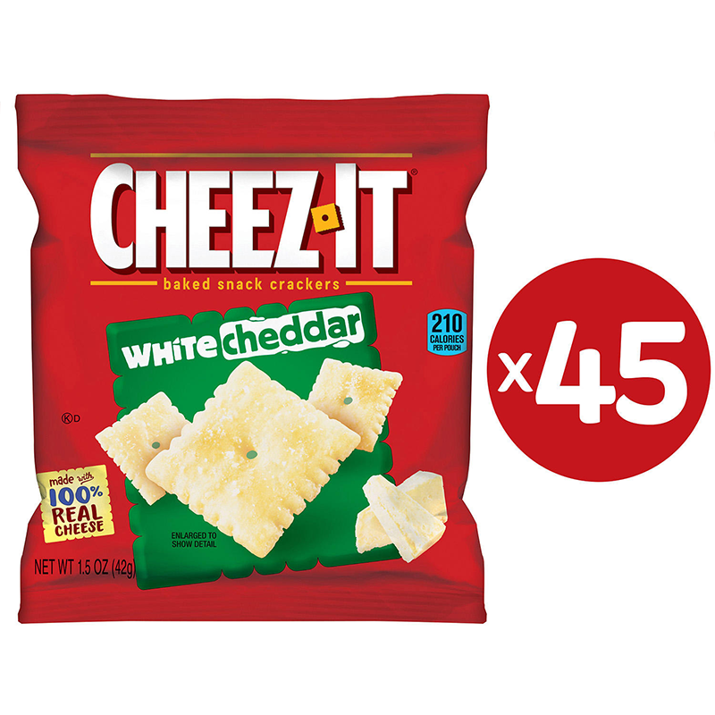 CheezIt Crackers White Cheddar Single Serve Snack Packs (1.5 oz., 45