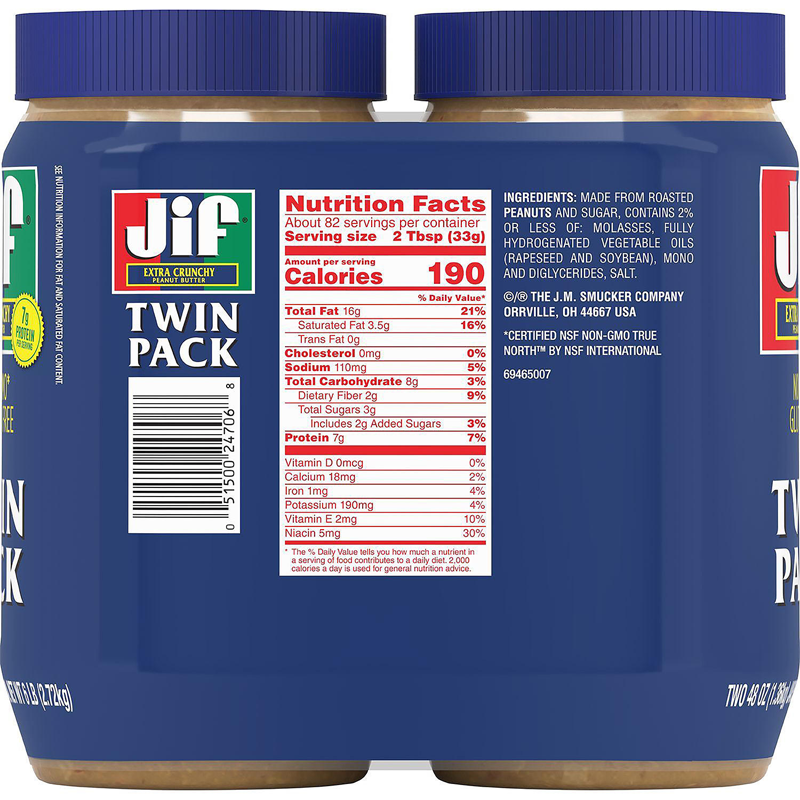 Jif Extra Crunchy Peanut Butter 48 Oz 2 Pack 51500247068 EBay