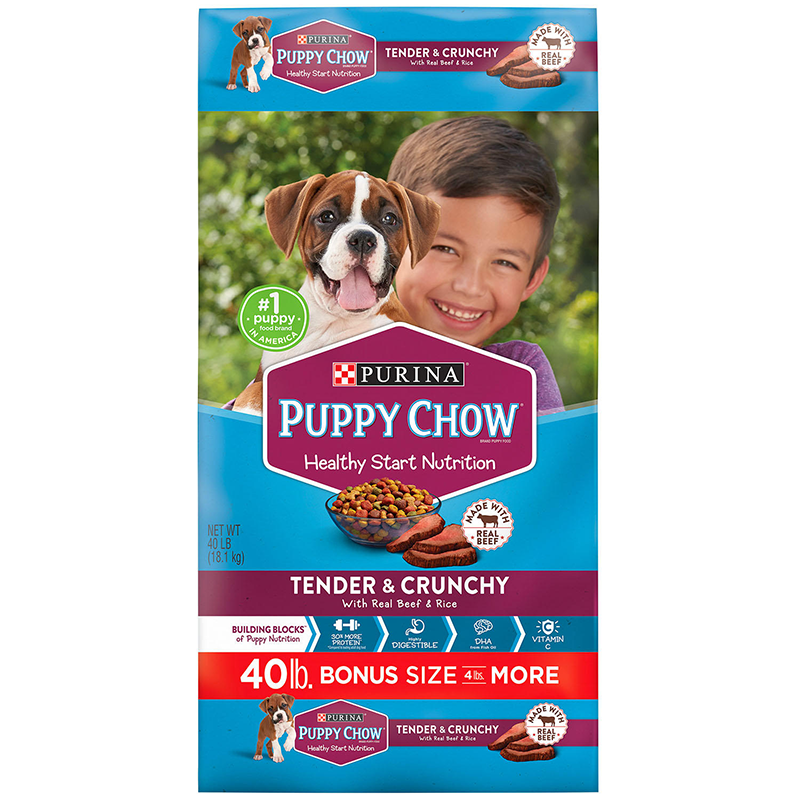 Purina Puppy Chow Tender & Crunchy Dry Dog Food With Real Beef & Rice 