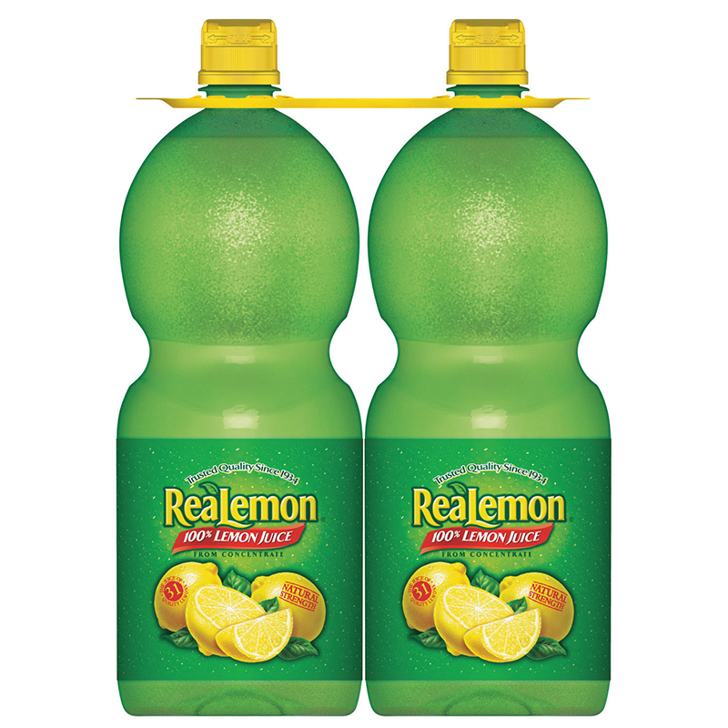 Realemon 100 Real Lemon Juice From Concentrate 48 Fl Oz 2 Pack