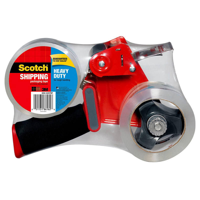 Scotch Heavy Duty Shipping Tape Dispenser w/ 2 Rolls of Tape, 1.88" x