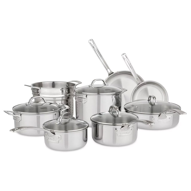 Viking 13-Piece Tri-Ply Stainless Steel Cookware Set 987565902850 | eBay Viking 13 Piece Tri Ply Stainless Steel Cookware Set