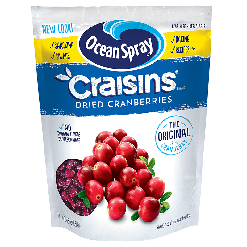 Ocean Spray Craisins Dried Cranberries Original Gluten Free Snack - 48 ...