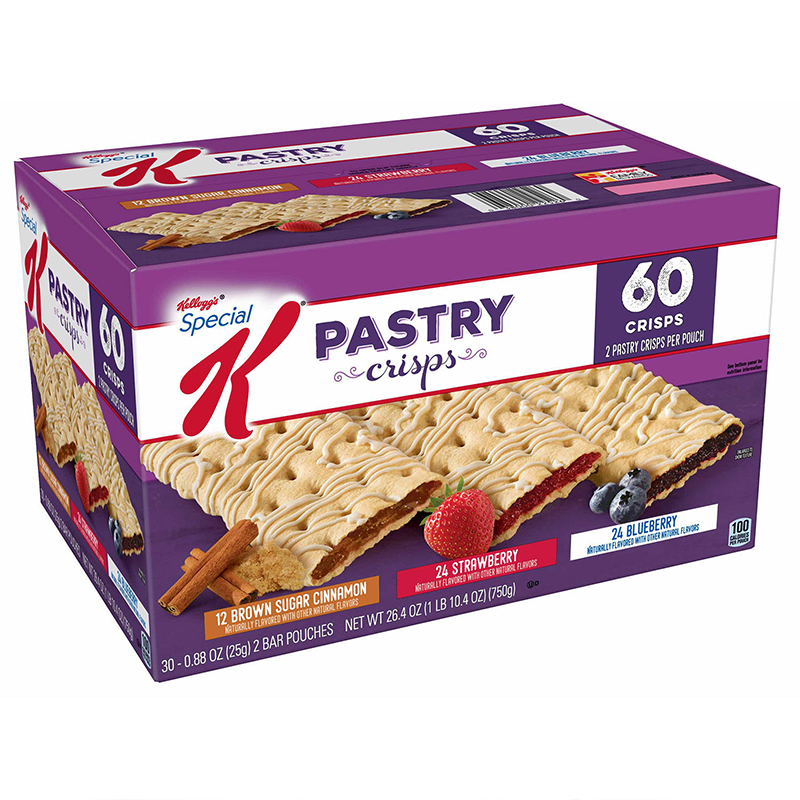 Kellogg's Special K Pastry Crisps 3 Flavor Variety Pack 60 count 2 per