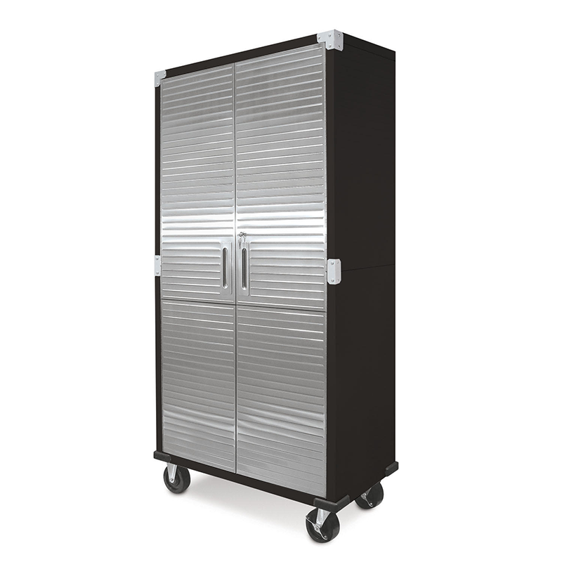 Seville Classics UltraHD Tall Stainless Steel Storage Cabinet - Black Ultrahd Tall Storage Cabinet Stainless Steel